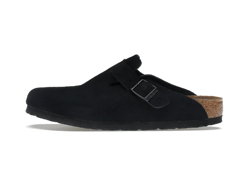 Birkenstock Boston ""Soft Footbed Suede Black""