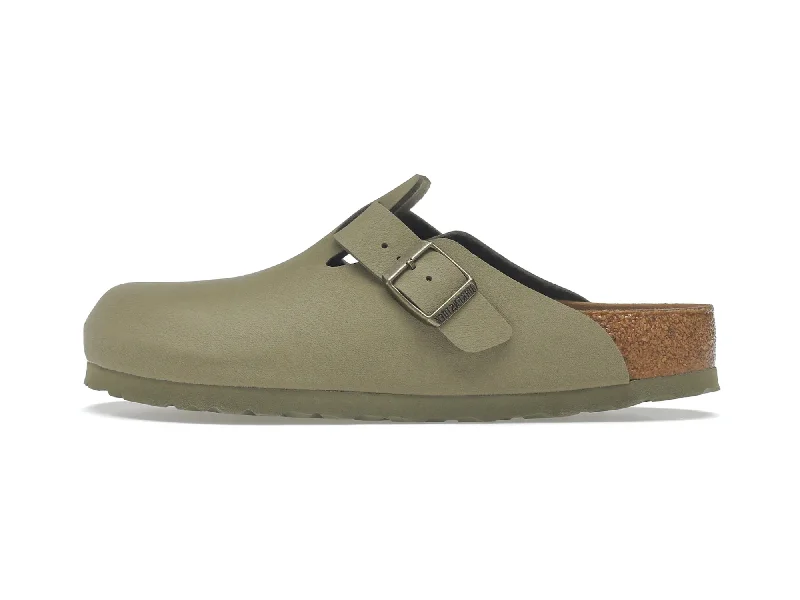 Birkenstock Boston ""Vegan Birkibuc Khaki""