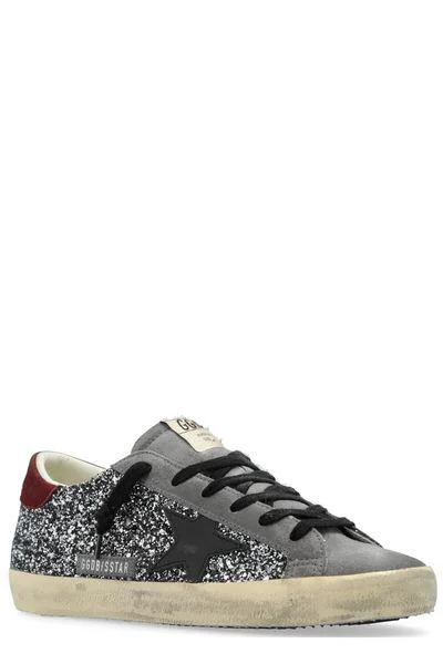 GOLDEN GOOSE Superstar Silver & Black Glitter Sneakers