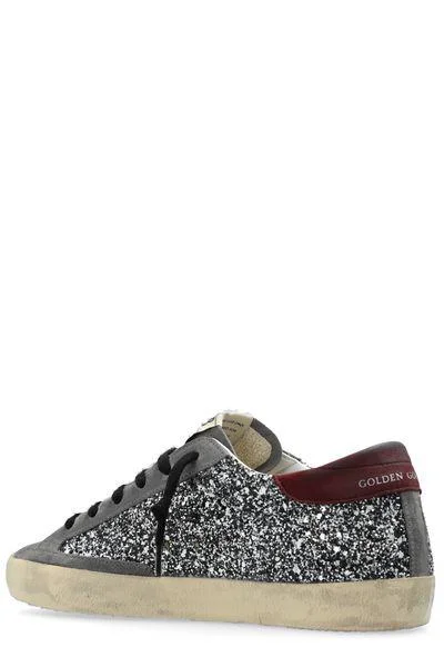 GOLDEN GOOSE Superstar Silver & Black Glitter Sneakers