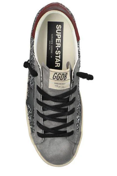 GOLDEN GOOSE Superstar Silver & Black Glitter Sneakers