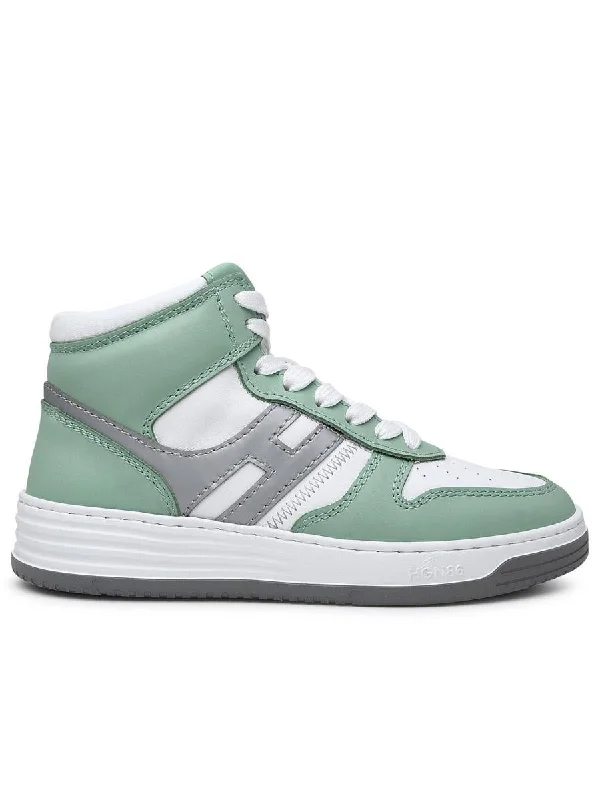 Hogan H630 Green Leather Sneakers