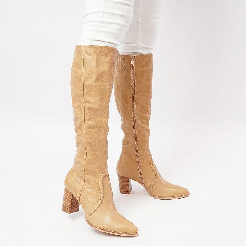 Ammies Cappacino Leather Knee High Boots