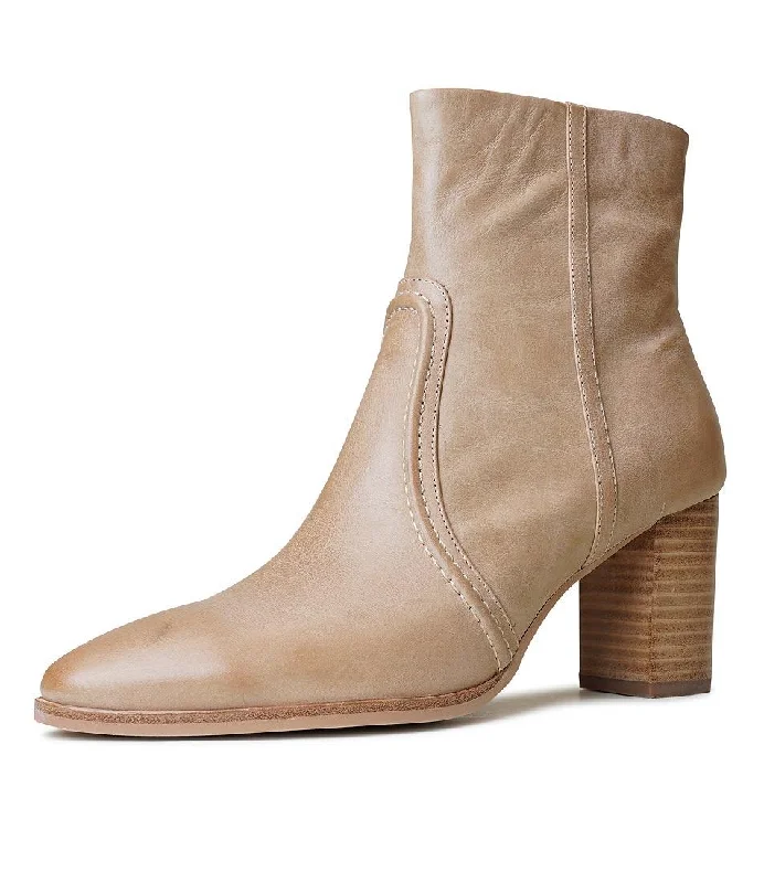 Anahi Cappacino Leather Ankle Boots