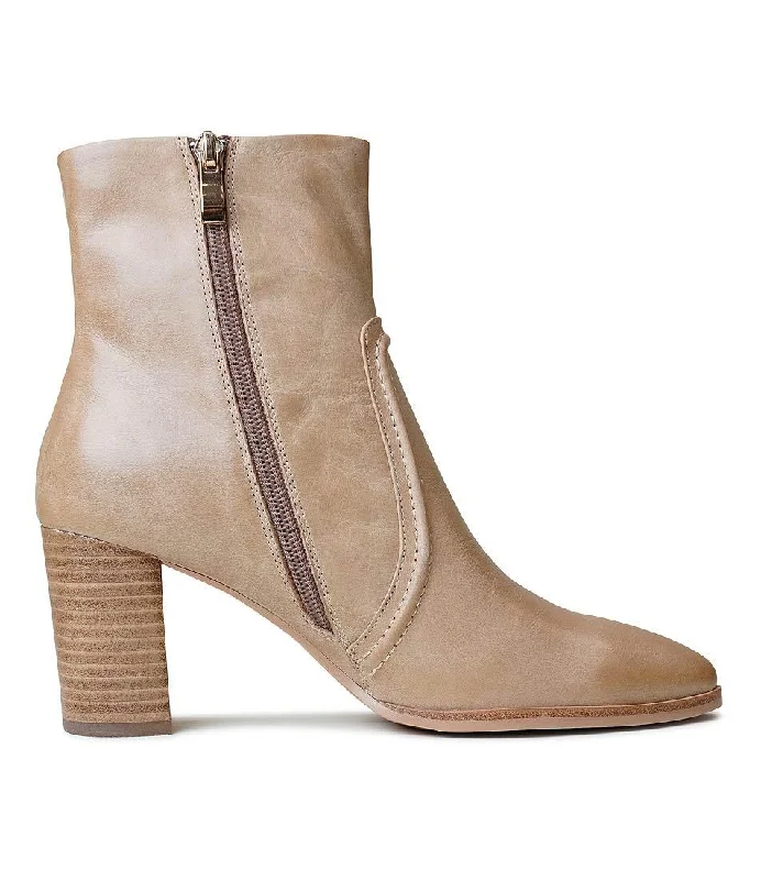 Anahi Cappacino Leather Ankle Boots