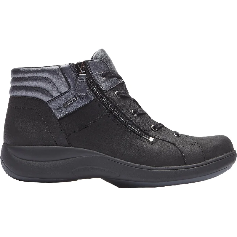 Women's Aravon Rev Stridarc Waterproof Low Boot Black Nubuck