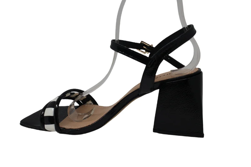 BRAZILIO BINDI BLK/WH BLOCK HEEL