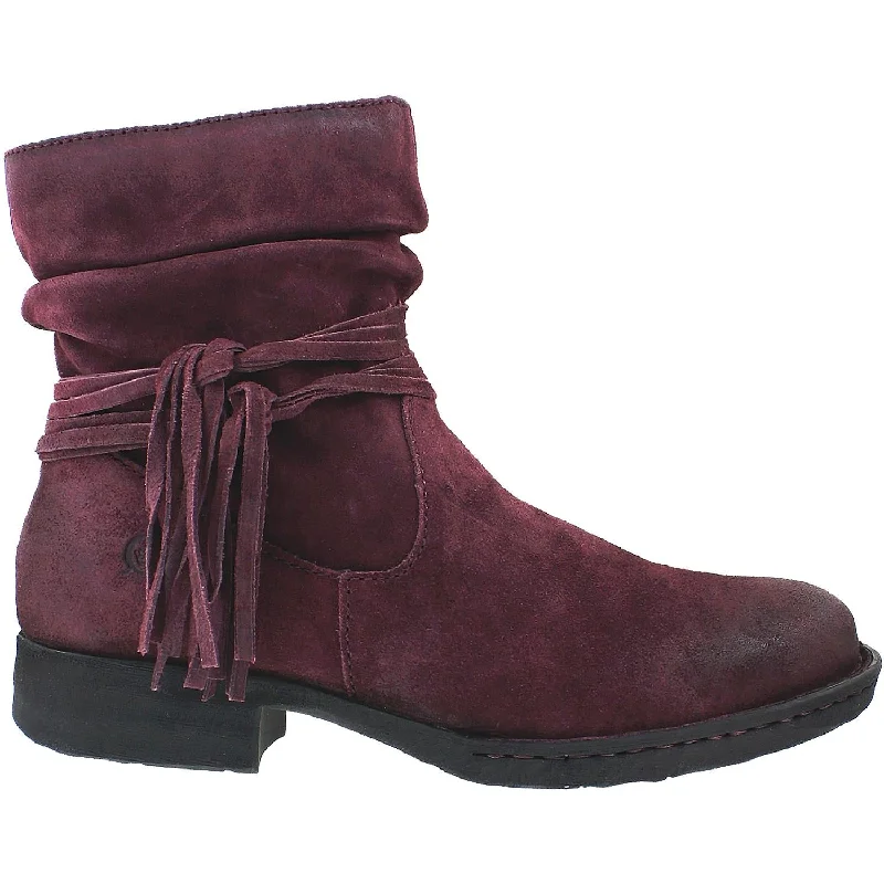 Women's Born Cross Burgundy Distressed Leather