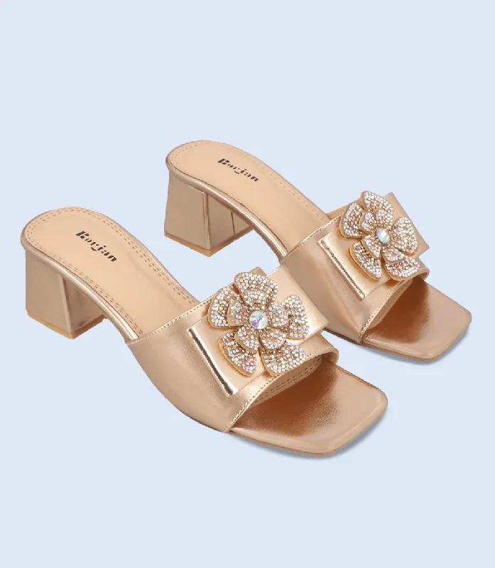 BW8694-GOLDEN-Women Formal Slipper Heels