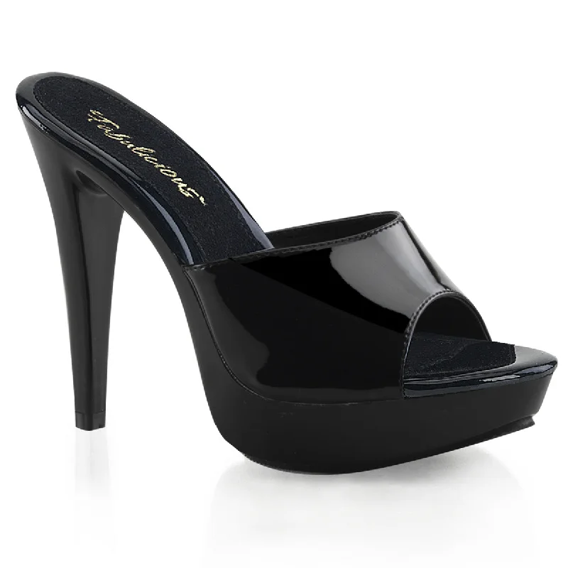 Cocktail Shiny Black Mules Cocktail-501