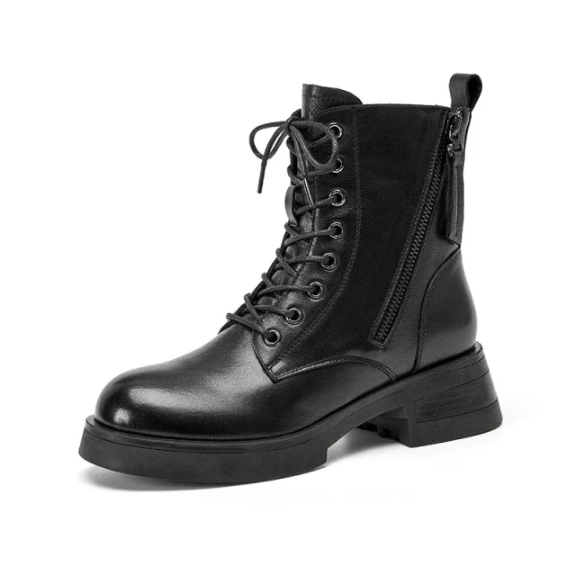 Erin Women's Leather Black Boots