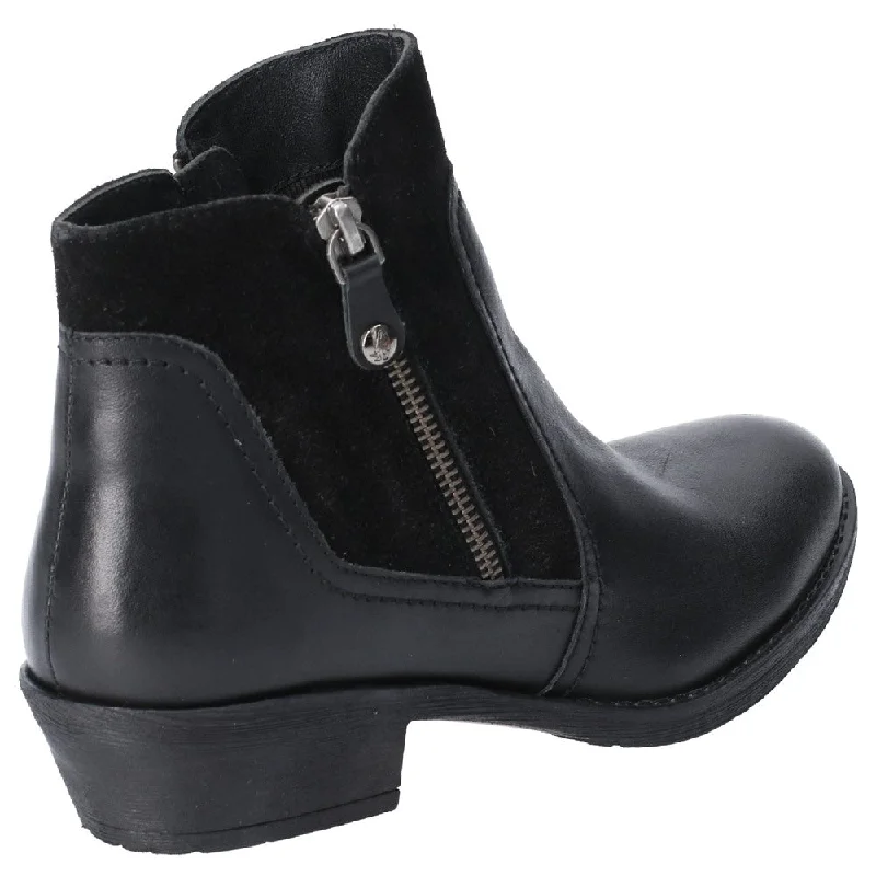 Black Isla Zip-Up Ankle Boots