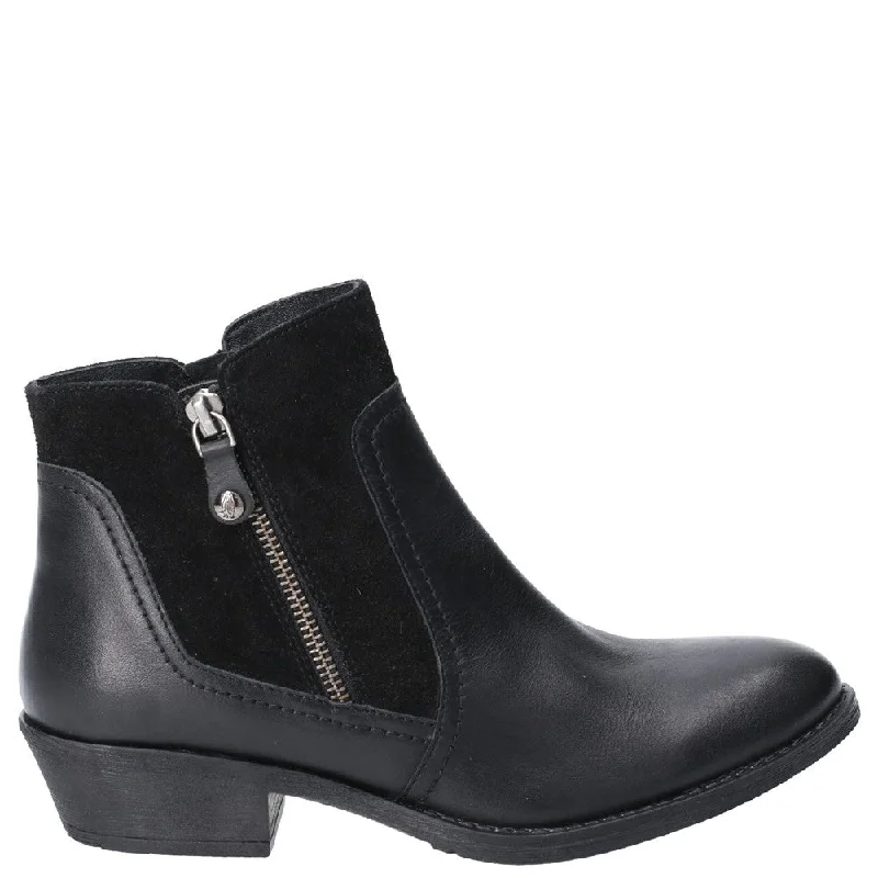 Black Isla Zip-Up Ankle Boots