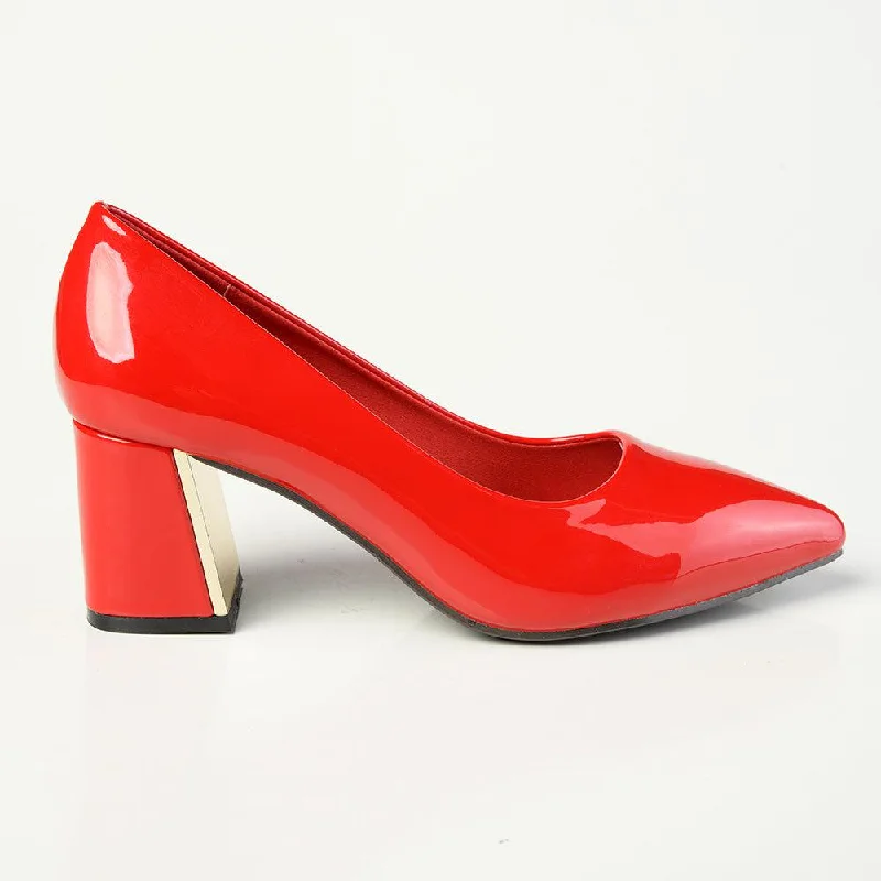 Madison Gold Low Block Heel Court - Red / Gold