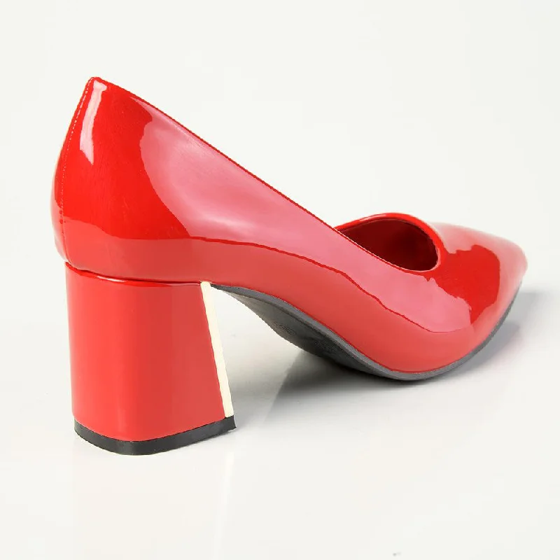 Madison Gold Low Block Heel Court - Red / Gold