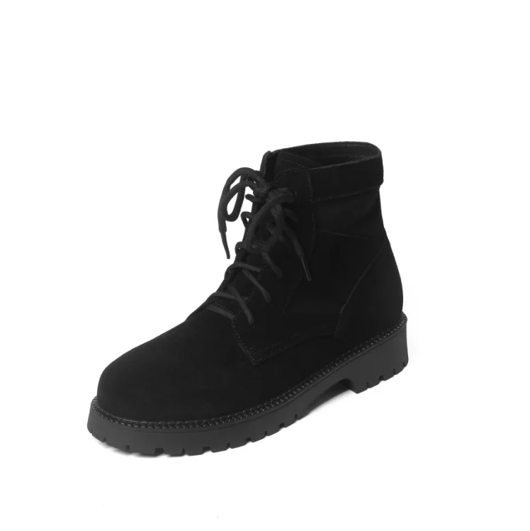 More Women's Suede Ankle Black Boots