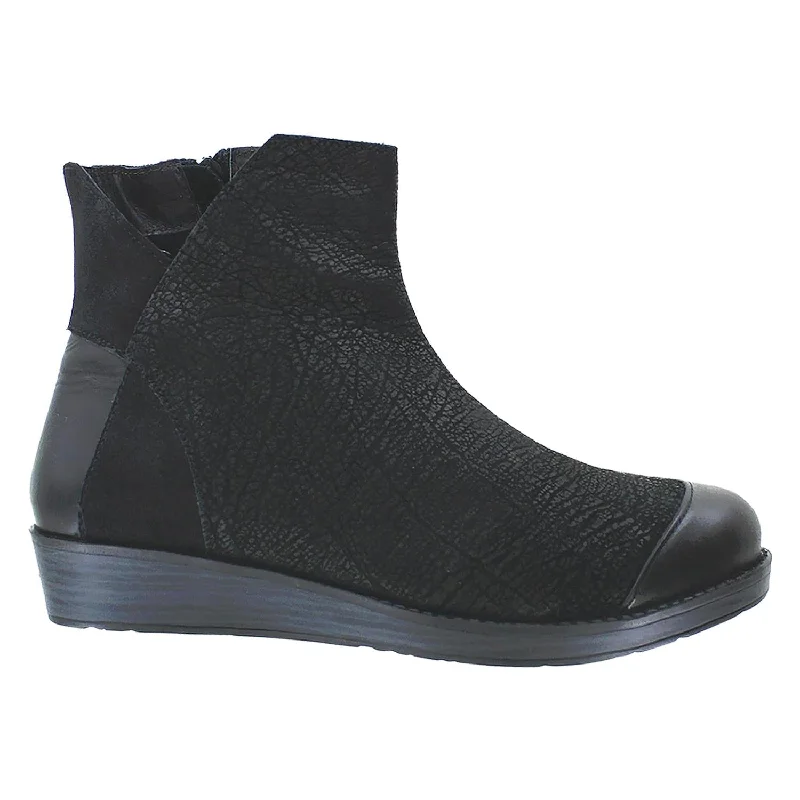 Women's Naot Loyal Black Crackle/Black Raven Leather