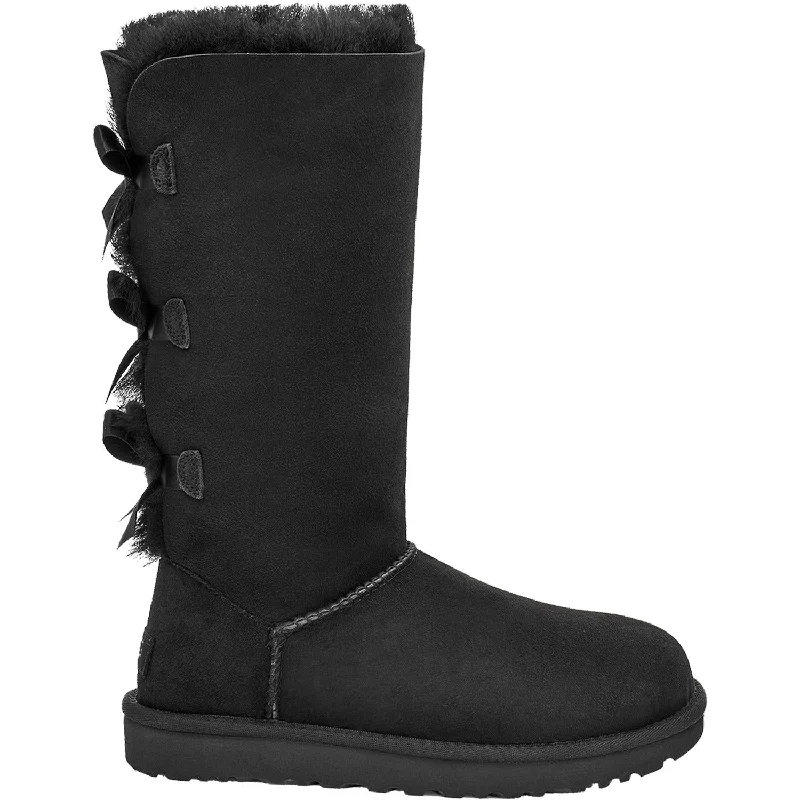 Women's UGG Bailey Bow Tall II Black Sheepskin