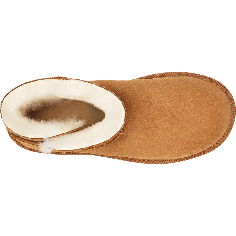 Women's UGG Mini Bailey Logo Strap Chestnut Sheepskin