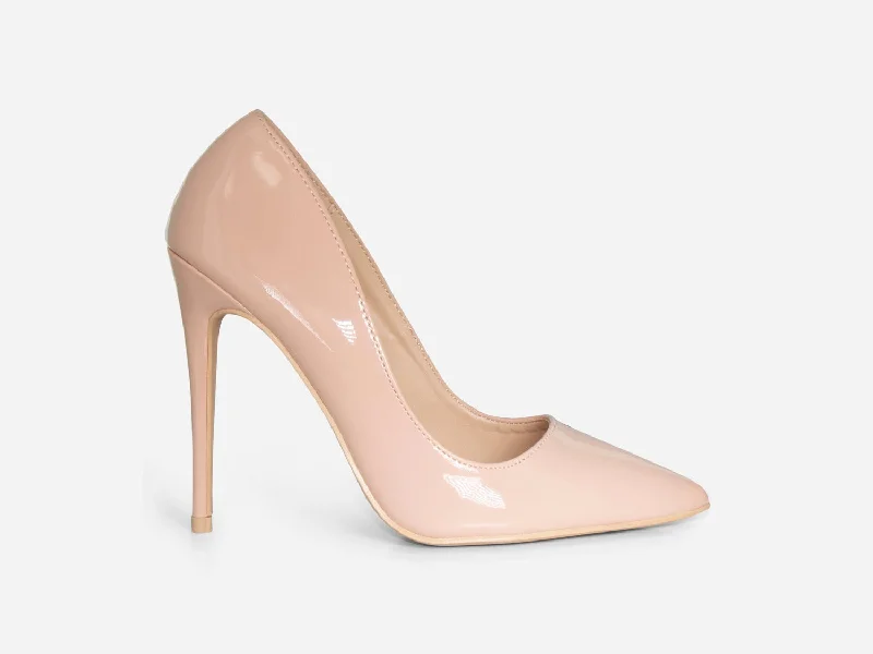 Zoe - Nude Patent Stiletto Court Heel