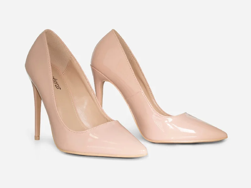 Zoe - Nude Patent Stiletto Court Heel