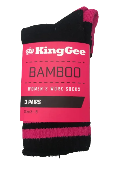 KING GEE Women's Bamboo Work Socks (K49015) - 3 Pack