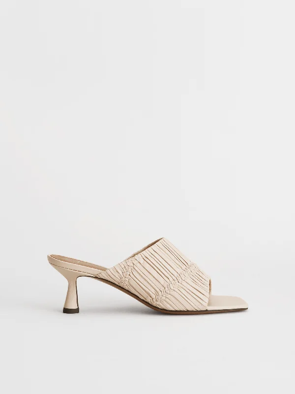 Caserta Limestone Nappa Plissé Heeled sandals