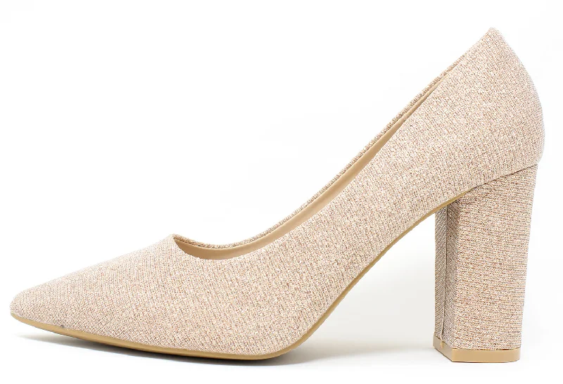 Glittered Block Heel