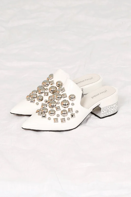 JEFFREY CAMPBELL | Helene Slide Heel - White