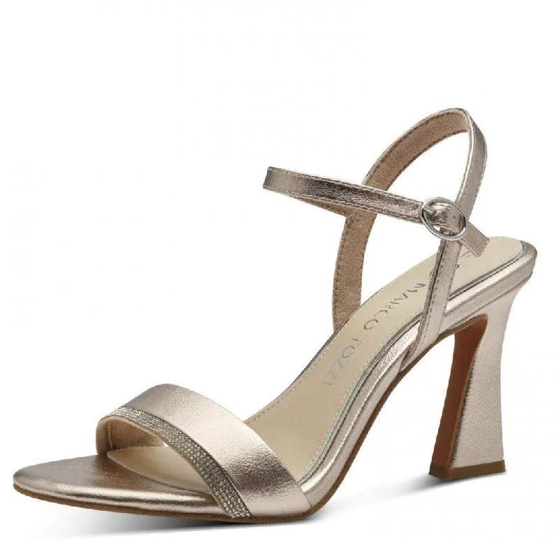 Marco Tozzi  Platinum Ankle Strap Heels