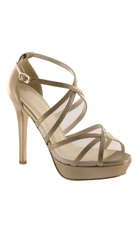 Corri Taupe High Heel Strappy Prom Shoes 4471