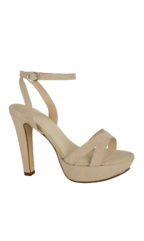 Elena Beige High Heel Prom Shoes by Touch Ups 4547