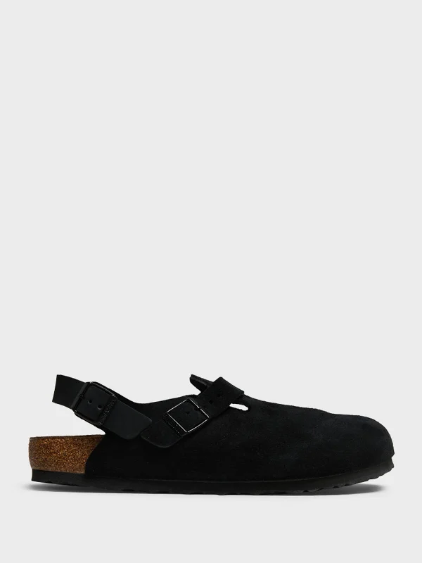 Tokio II Suede Leather Sandals in Black