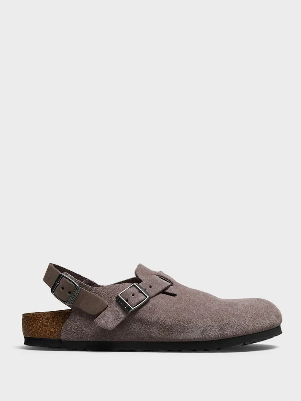 Tokio II Suede Leather Sandal in Faded Purple