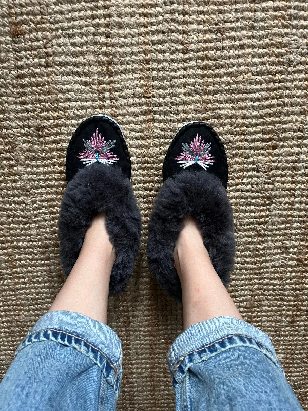 Aubergine Sheepskin Slippers