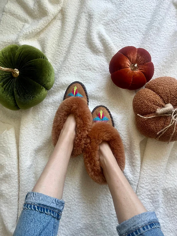 Camel Sheepskin Slippers