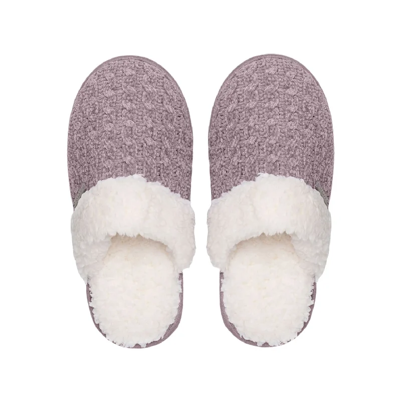 Outdoor Sole Recycled Slippers - Elderberry Chenille