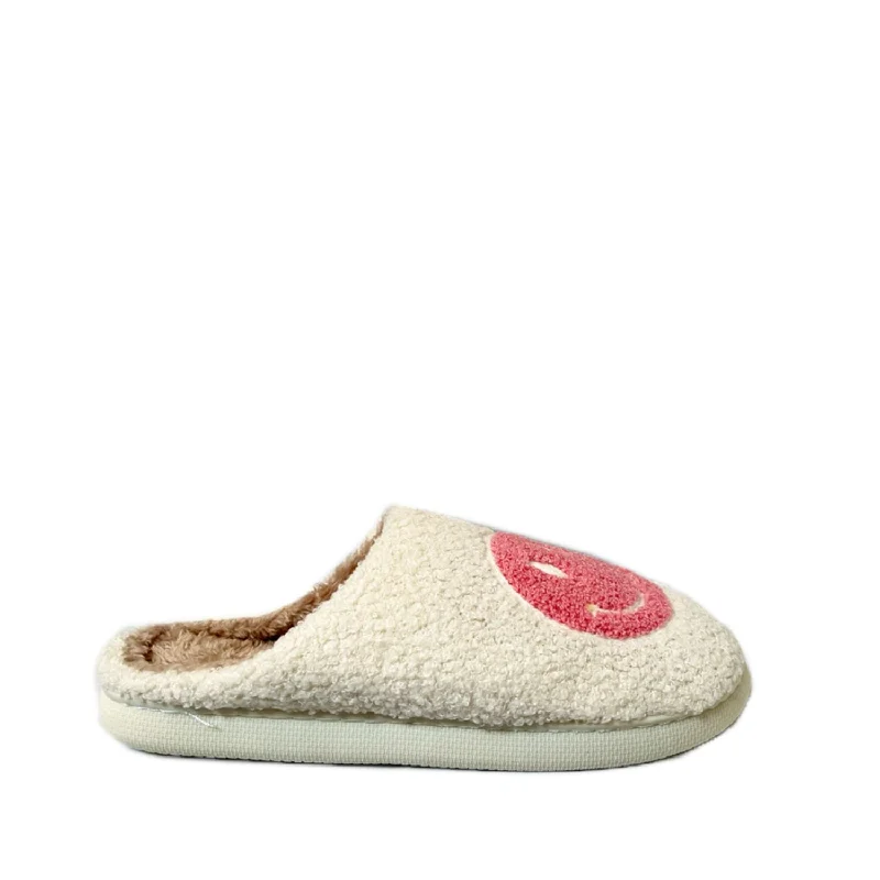 FLOOF Adult Fluffy Face Slippers in Pink