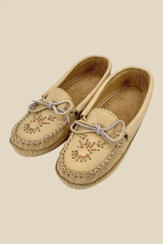 Moose Hide Leather Beaded Moccasins