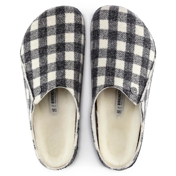 Womens Birkenstock Zermatt Slipper Narrow Plaid White/Natural